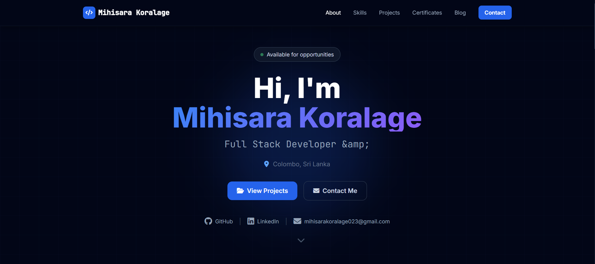 Developer Portfolio CMS